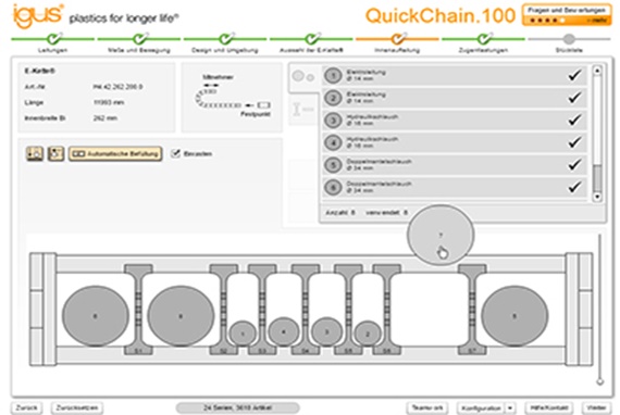 Sistema experto e-chain® para cadenas portacables