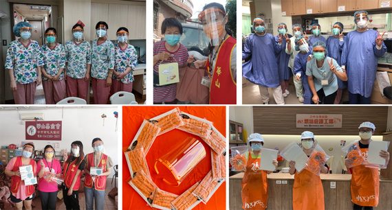 Donación de protectores faciales a instituciones de Taiwán