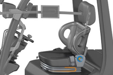 Asiento con una cadena portacables