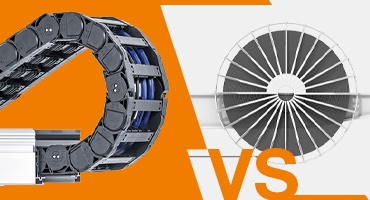 Cadena portacables vs. enrollador de cable motorizado
