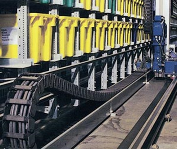 cable carrier for automated storage retrieval system