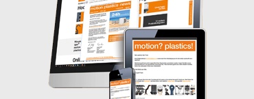 Pantalla, tablet y móvil con la newsletter de igus