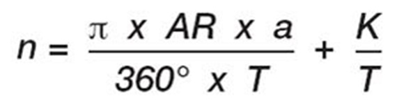 Fórmula para  obtener el número de eslabones